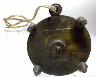 EARLY to MID 1900s ART DECO REMBRANDT BRASS LADY SCULPTURE TABLE LAMP With MARBLE BASE