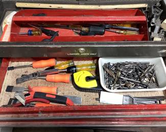 3) TOOL BOXES WITH ASSORTED LOOSE TOOLS Mac Tool box, 2 drawer craftsman and 1 tray craftsman. Some Mac, Snap-On, Craftsman