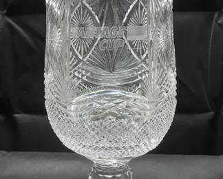  VTG. RJR VANTAGE CUP GOLF TROPHY BY TYRONE CRYSTAL COMPANY. 18.5 INCHES TALL AND 8 INCHES IN DIAMETER. NO SHIPPING PICKUP ONLY