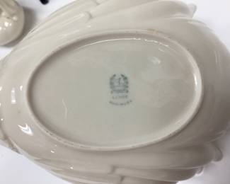 LENOX SWAN, SERVING PLATE, CREAMER, AND HOLY SET