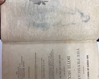 ANTIQUE 1892 HOLY BIBLE, SILVER PLATE PICTURE FRAME, AND 1880 MAN’S STRENGTH AND WOMAN’S BEAUTY HARD BACK BOOK