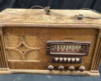 1930s-40s FIRESTONE AIR CHEF TABLETOP TUBE RADIO PLUG WIRING NEEDS REPAIR