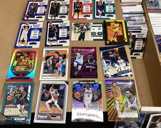 ASSORTED BASEBALL, BASKETBALL & FOOTBALL CARDS, TOPPS, PANINI, SHOHEI OHTANI, BRYCE HARPER, RONALD ACUNA JR., RICKEY HENDERSON, ROGER CLEMENS, OZZY SMITH, FERNANDO VALENZUELA, CHRISTIAN YELICH, ZION WILLIAMSON, LUKA, LeBRON, LAMELO BALL, CADE CUNNINGHAM