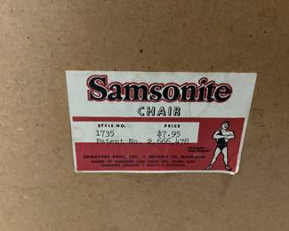 MCM CARD TABLE WITH 4 CHAIRS AND 5 SAMSONITE FOLDING CHAIRS