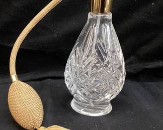 VINTAGE FRENCH CRYSTAL PERFUME ATOMIZER w MESH BULB IN GOOD CONDITION