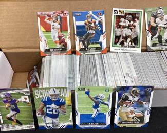 3 SLEEVES ASSORTED BASEBALL & FOOTBALL CARDS, TOPPS, PANINI, DONRUSS, NFL, CAL RALEIGH, DAVE PARKER, RON GUIDRY, RICKY HENDERSON,AARON JUDGE, JOE BURROW, JUSTIN FIELDS, T.Y. HILTON, JUSTIN JEFFERSON, MAX CROSBY,