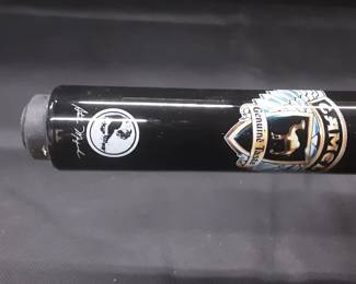 RARE AUTOGRAPHED STEVE MIZERAK CAMEL POOL CUE THIS RARE LOT FEATURES AUTOGRAPHS OF STEVE THE MIZ MIZERAK, MIKE CAPTAIN HOOK SIGEL, JEANETTE THE BLACK WIDOW LEE, EWA THE STRIKING VIKING LAURANCE