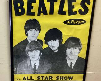 REPRODUCTION BEATLES POSTER 1966 SHEA STADIUM, NEW YORK CITY