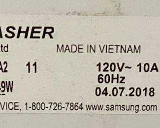 SAMSUNG FRONT LOAD WASHER, 4.2cu.ft, MODEL WF42H5000AW/A2 NO SHIPPING PICKUP ONLY POWERS ON