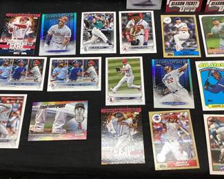 ASSORTED BASEBALL, BASKETBALL & FOOTBALL CARDS, TOPPS, PANINI, SHOHEI OHTANI, BRYCE HARPER, RONALD ACUNA JR., RICKEY HENDERSON, ROGER CLEMENS, OZZY SMITH, FERNANDO VALENZUELA, CHRISTIAN YELICH, ZION WILLIAMSON, LUKA, LeBRON, LAMELO BALL, CADE CUNNINGHAM