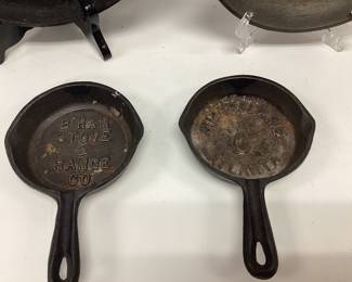 ADVERTISING CAST IRON BIRMINGHAM STOVE AND RANGE CO. AND ATLANTIC STOVE WORKS SUPERFLAME, VINTAGE CAST IRON COIN BOWL, #8 GRIDDLE