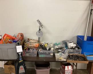 CHOICE OF ASSORTED FLATS AND CARPET CLEANER Electrical, painting, clamps, plumbing, power tools, car parts, carpet cleaner, sharpening stones