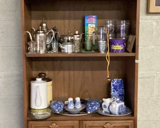 ASSORTED PEWTER, GLASS, ART, FIGURINES, CHINA