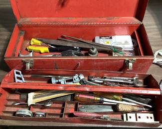 3) TOOL BOXES WITH ASSORTED LOOSE TOOLS Mac Tool box, 2 drawer craftsman and 1 tray craftsman. Some Mac, Snap-On, Craftsman