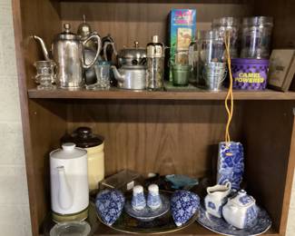 ASSORTED PEWTER, GLASS, ART, FIGURINES, CHINA