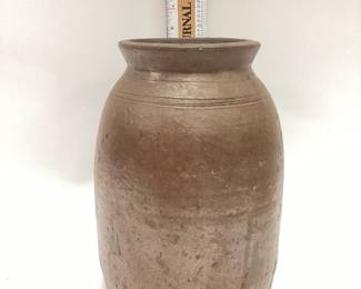 ANTIQUE 19TH CENTURY SALT GLAZED STONEWARE CROCK 7.5x4.5 INCHES