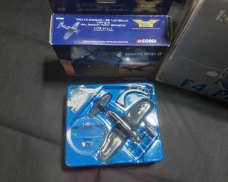 Aviation Die Casts In Boxes F4 Phantom, F4u-1a Corsair, Hawker Hurricane Iib