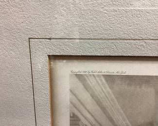 VTG. LARGE FRAMED HEVA COOMANS PRINT Titled Contentment. Framed in beautiful gilded frame. 44x40. No shipping. Pickup only