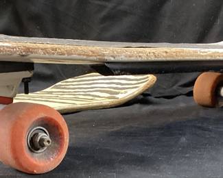 (2) 1980s SANTA CRUZ NATAS KAUPAS BLACK PANTHER SKATEBOARD With TRUCKS ART DESIGN BY WES HUMPSTON & WHEELS AND SANTA CRUZ SKATEBOARD DECK, THESE BOARDS HAVE STORIES TO TELL