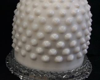 FENTON HOBNAIL MILK GLASS FAIRY LAMP