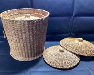 3 WICKER NESTING BASKETS GREAT FOR STORAGE