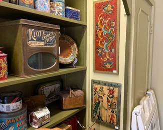 Vintage tins and folk art