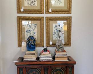 Gurine Nilsen watercolors, antique hand painted chest