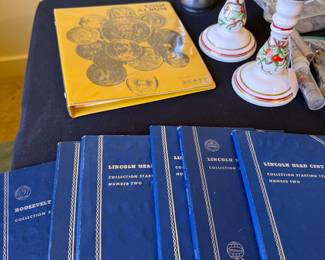 Coins, Tiffany & Co candlesticks