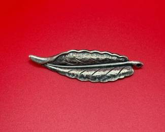 Sterling Silver Leaf Brooch
