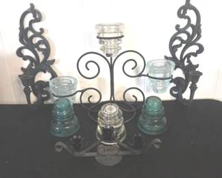Wrought Iron Centerpiece With Candleholders