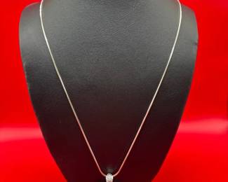 24 Sterling Silver Snake Chain With Heart Pendant