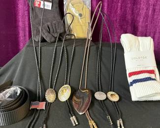 Mens Accessories Featuring Six Bolo Ties Mystery Lot