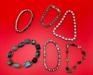 Six Assorted Gemstone Bracelets