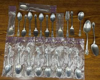001 Alvin Sterling Silver Chateau Rose 23pc Flatware Collection