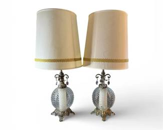 Vintage Pair Of Hollywood Regency Lamps 