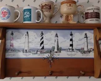 Lighthouse Wall Clock Shelf
