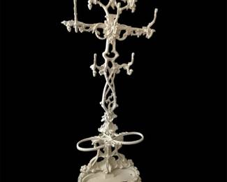 009 Victorian Style Rococo Cast Iron Hall Tree 77 Inches Tall
