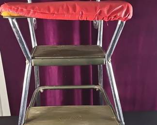 Vintage Mid Century Retro Kitchen Step Stool Chair