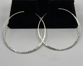 a3.5 Sterling Silver Hoop Earrings