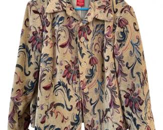 Vintage Oscar De La Renta Floral Tapestry Blazer 18w