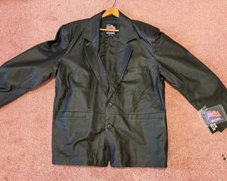 Brand New Black Leather Jacket 3XL