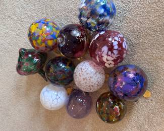 Hand blown artisan glass Christmas ornaments from Festival of Trees