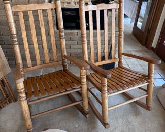 Sturdy pine rockers with ottomans solid wood