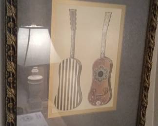 Gibb, William 18x24 Gold Ornate Wood Framed with Double Matting Museum Art Print Titled - Antique Guitars II