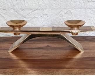 Silverplated brass candle holder designed by Kurt Radtke for Ikora Germany. $30