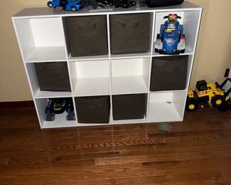 Organizer with fabric boxes. $40