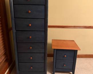 High boy dresser and nightstand. $100