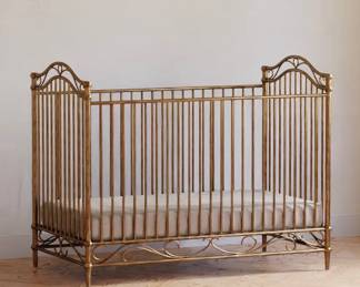 Aged Gold Metal Crib $150