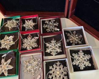 STERLING SILVER CHRISTMAS ORNAMENTS