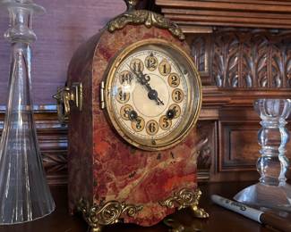 MARBLE MANTLE CLOCK C1900